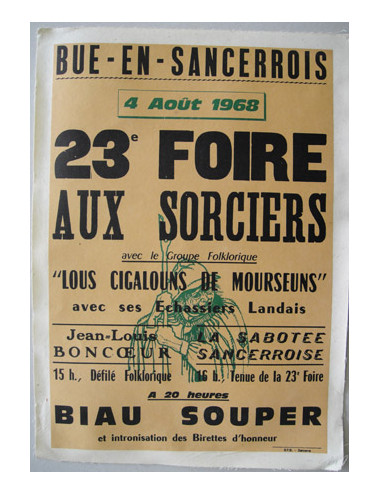 23° Foire aux sorciers à Bue-en-Sancerrois, le 4 Août 1968