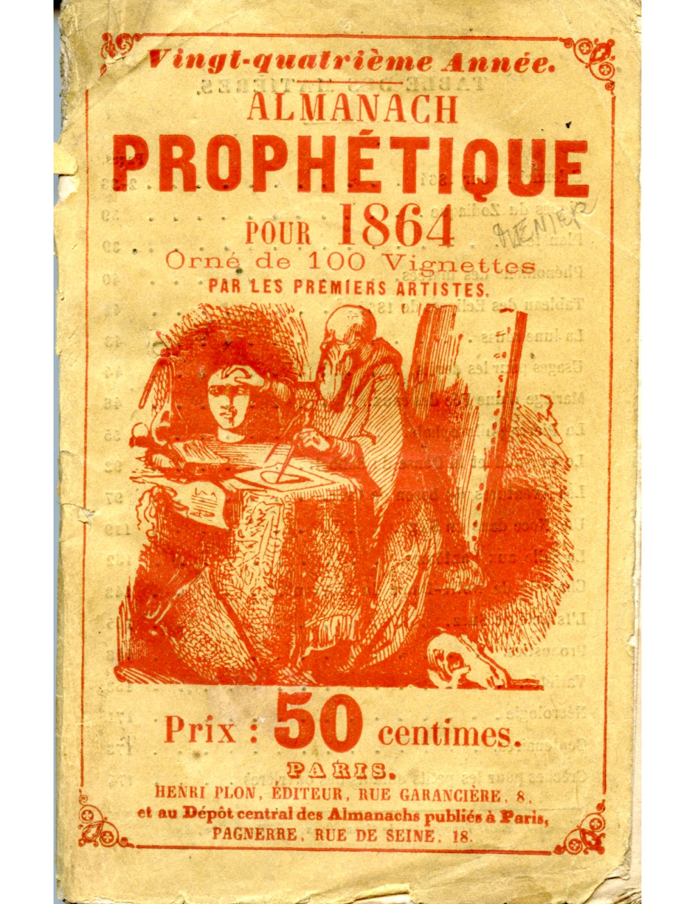 ALMANACH PROPHETIQUE POUR  1864