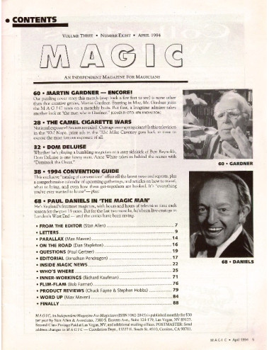 MAGIC MAGAZINE AVRIL 1994