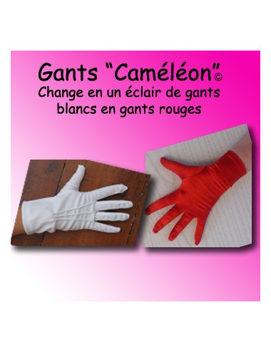 Gants "Caméléon" - blanc/rouge (Valérie)