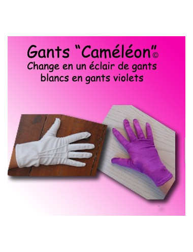 Gants "Caméléon" - blanc/violet