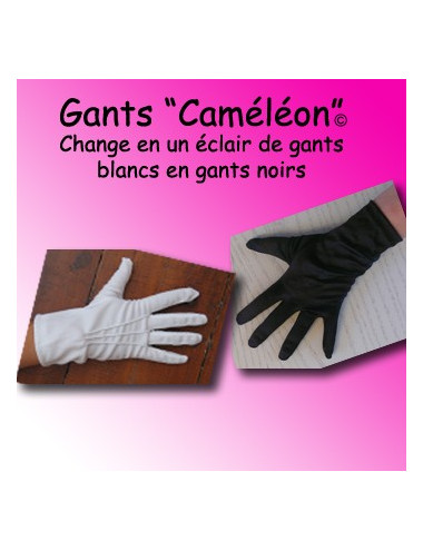 Gants "Caméléon" - blanc/noir (Valérie)