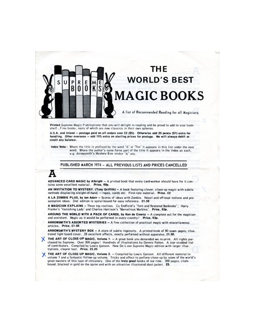 THE WORLD'S BEST MAGIC BOOKS – SUPREME BOOKS