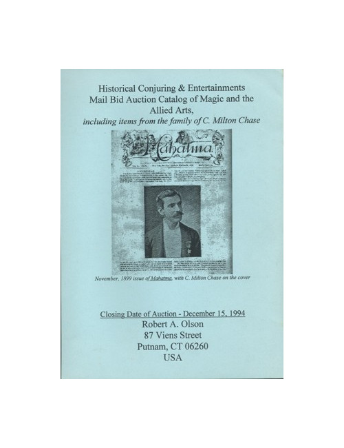 HISTORICAL CONJURING & ENTERTAINMENTS MAIL BID AUCTION CATALOG OF MAGIC AND THE ALLIED ARTS