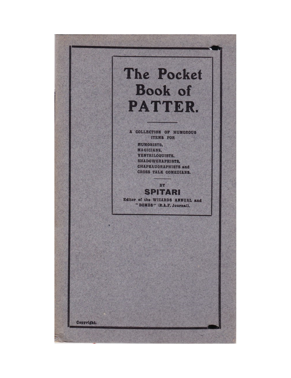 THE POCKET BOOK OF PATTER by SPITARI