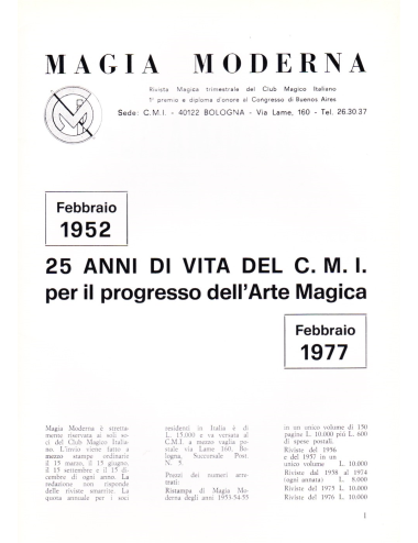 MAGIA MODERNA XXV N. 4 DECEMBRE 1977