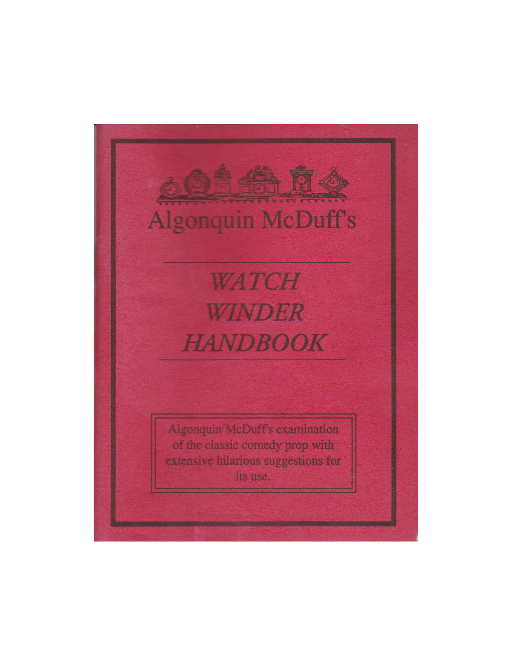 WATCH WINDER HANDBOOK (Algonquin McDuff)