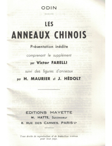 LES ANNEAUX CHINOIS (ODIN) + 8 Anneaux