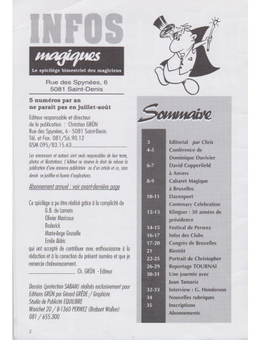 INFOS MAGIQUES N°0 - Avril 1998