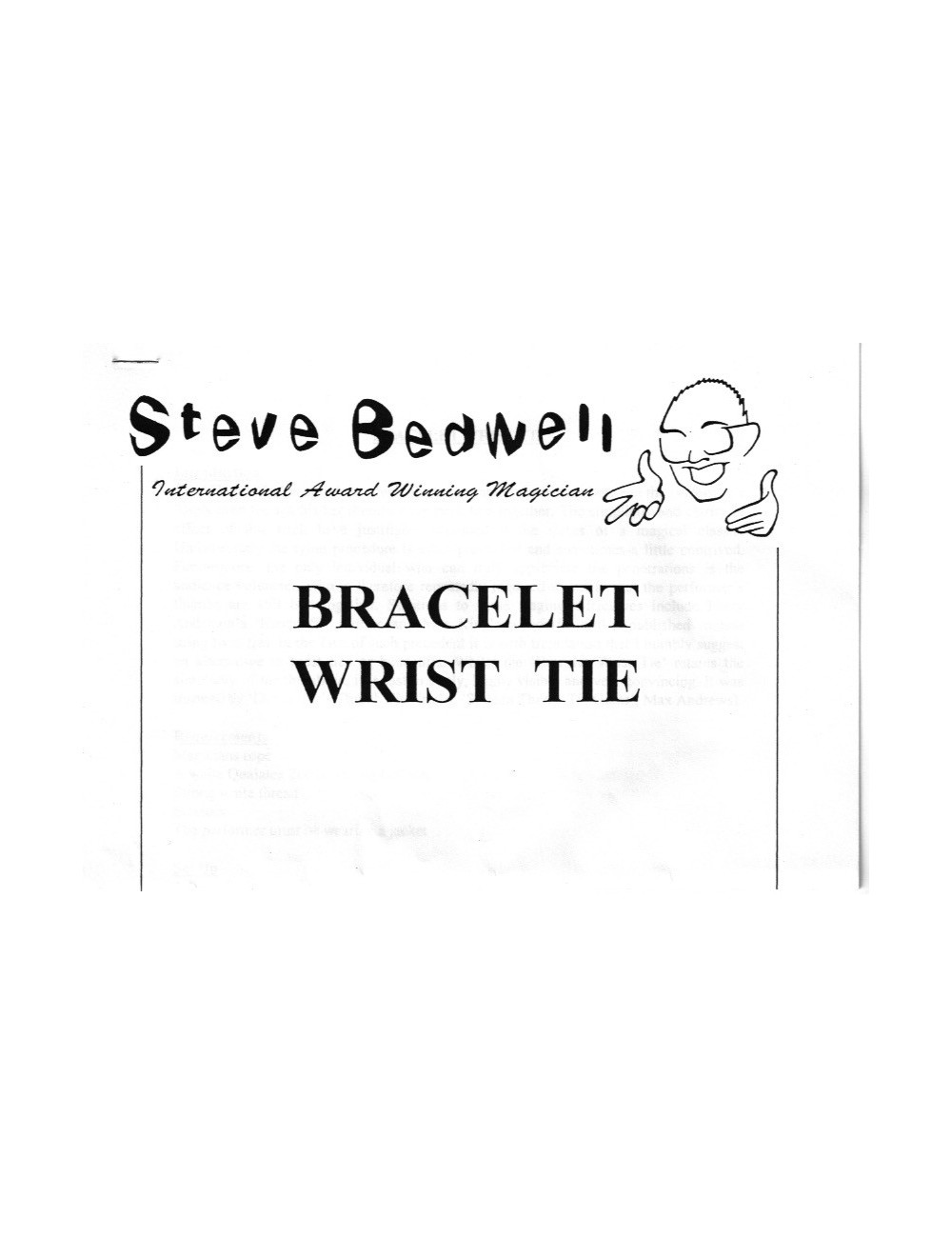 BRACELET WRIST TIE (STEVE BEDWELL)