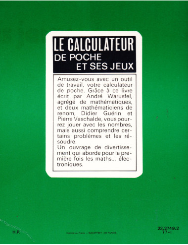 CALCULATEUR DE POCHE ET SES JEUX (LE)