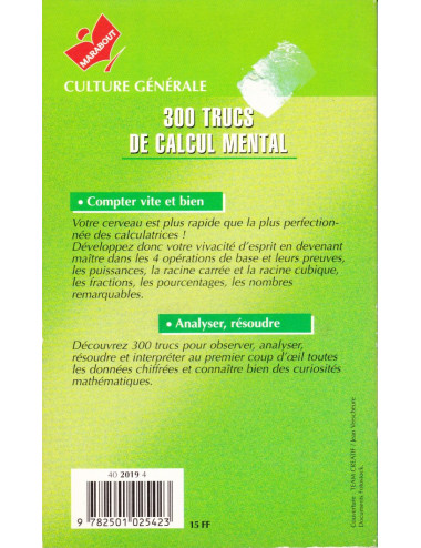 300 TRUCS DE CALCUL MENTAL