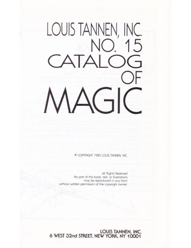 LOUIS TANNEN'S, INC N° 15 CATALOG OF MAGIC