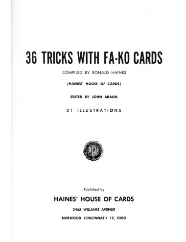 36 TRICKS WITH FA-KO CARDS (Ronald Haines)