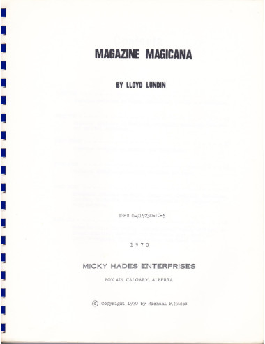 MAGAZINE MAGICANA by LLOYD LUNDIN