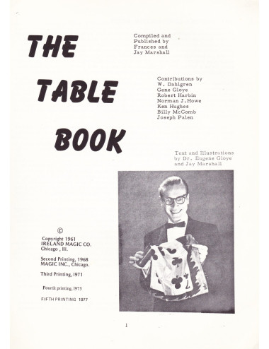 THE TABLE BOOK (GLOYE Eugene, MARSHALL Jay)